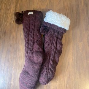 Ugg Fur Stocking With Pom Poms